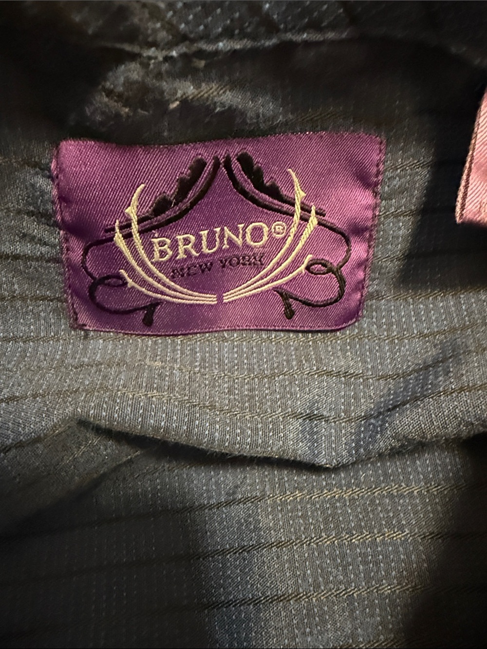 Bruno Button Up Shirt Navy Blue Black Stripe Business Casual Office Men’s 3X - Picture 2 of 8